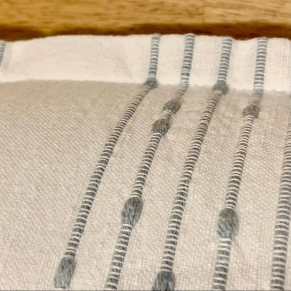 White‎ & Powder Blue Striped Pillow